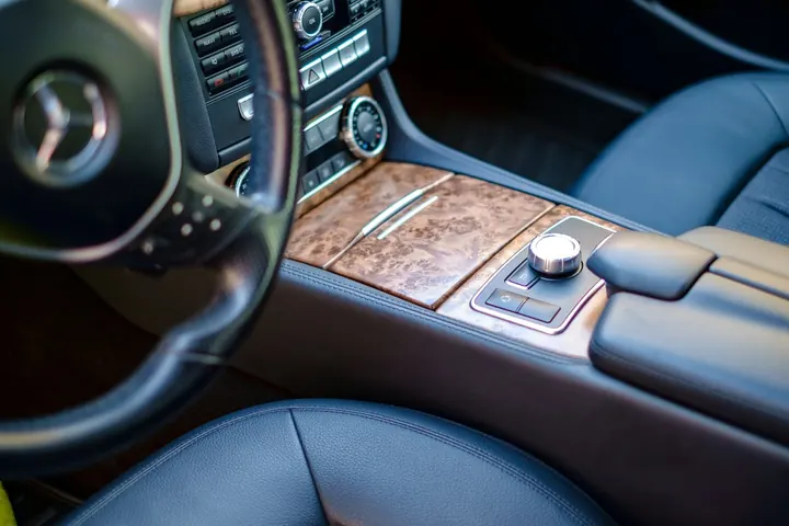 The center console of a car